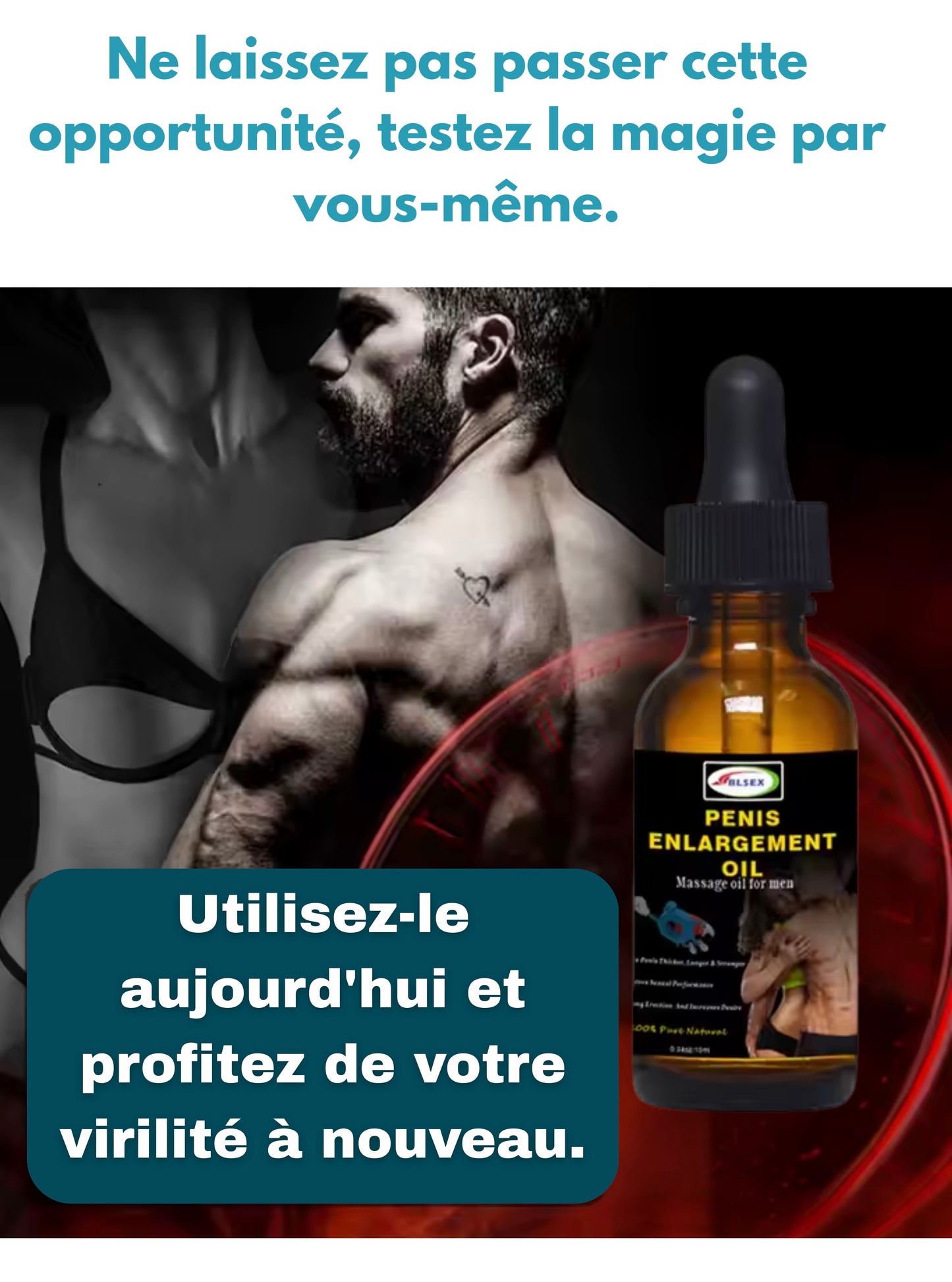 Huile de Renforcement Masculin – Performance & Taille Optimale
